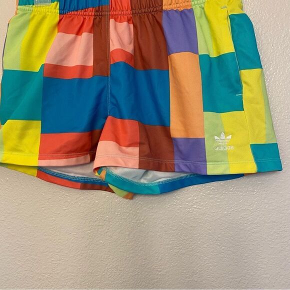 Adidas Surf Shorts Colorblock Patchwork bright bold rainbow colorful Women's M - Picture 2 of 13